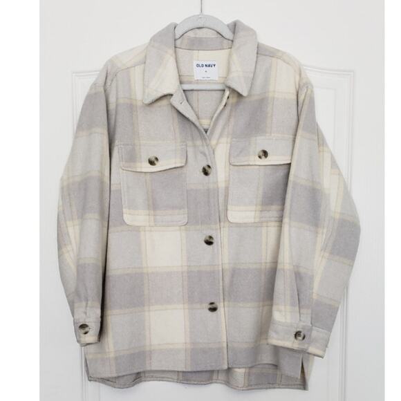 Old Navy Jackets & Blazers - Old Navy Plaid Wool Blend Shirt Jacket Size XL Utility‎ Grunge Cozy Streetwear